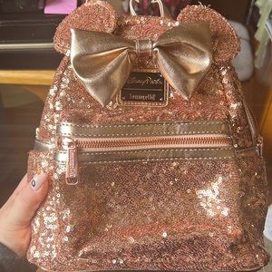 Rose gold sequin loungefly